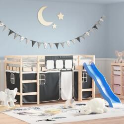  vidaXL Mezzanine ágyfüggöny, fehér-fekete, poliészter (835913)