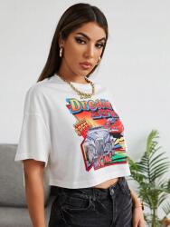 Shein LC72208 Shein Crop Top Nyomott Mintával (20) L