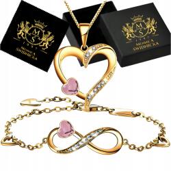 Mennica Świdnicka Arany szett Nyaklánc Szív Karkötő Infinity Ezüst 925 Női