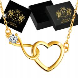 Mennica Świdnicka Nyaklánc Arany Infinity Szív Ezüst 925 Karkötő Lánc Strassz