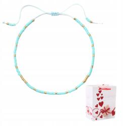  Karkötő Vékony Arany Állítható Üveggyöngy Miyuki Delica Türkiz (Cienka Złota Regulowana Delica Turkusowa)