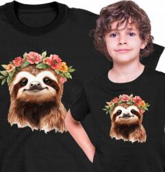  Gyerek Póló Lajhár Színes Virágok 6 Fekete 116 (AP54.52.116)