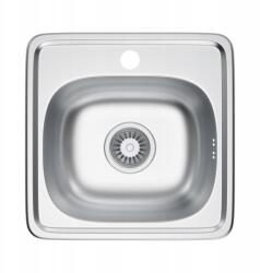 Melanstar Mini Egykamrás Mosogató Tálca, Rozsdamentes Acél, Négyszögletes, 38x38 cm, Szatén (MEL3838S)