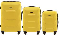 Wings 3 db-os bőrönd szett Wings Peacock Yellow Abs+ utazópoggyász szett (147-3 KPL YELLOW)