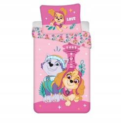 Jerry Fabrics Gyerek ágyneműhuzat Mancs Őrjárat Skye & Everest rózsaszín 70x90 cm|140x200 cm (PP525)