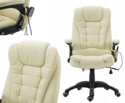 PAKO Kényelmes, Masszázs Funkciós, Fűthető Irodai Szék, Fehér (WYGODNY FOTEL BIUROWY MASUJĄCY OGRZEWANY)