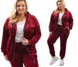  Velúr Női Melegítőnadrág Plus Size bordó méret48/50