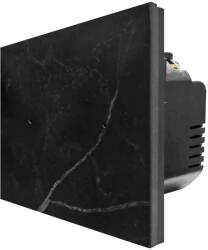 Luxion Intrerupator Dublu Cap Scara / Cruce cu Touch din Marmura LUXION, Serie A - culoare negru