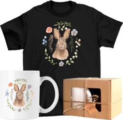  Bögre szett Póló nyúl virág kedves 1 Kész Ajándék 104 (AP45.78.104)