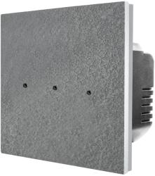Luxion Intrerupator Triplu Cap Scara / Cruce cu Touch din Marmura LUXION, Serie A - culoare gri