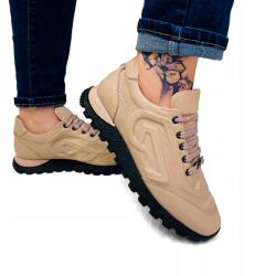  Bézs Puha Könnyű Szélesebb Félcipő Bőr Sportcipő 36-OS (MOD734-01-SK-G1/2)