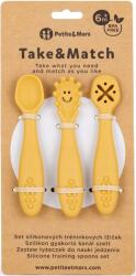 Petite&Mars szilikon kanál evéstanuláshoz Take&Match 3db Ochre (8596202007913)