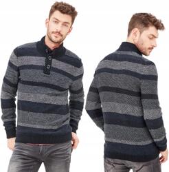 s.Oliver férfi pulóver, sötétkék csíkos L (13.710.61.4051.59G0.L)
