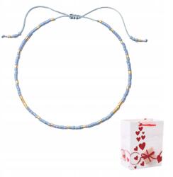  Karkötő Vékony Arany Állítható Üveggyöngy Miyuki Delica Kék (Cienka Regulowana Koralik Delica Błękitna)