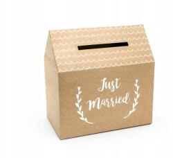 Party Deco Borítéktartó Doboz Just Married 30X30, 5X16, 5CM (PUDTM7-031)