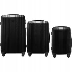 Wings Bőrönd szett 3 Utazó Csomagtartó 4 Kerékkel Abs+ (KST01-3KPL-BLACK)