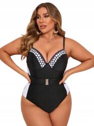 Shein Egyrészes Fürdőruha Plusz, Size 46, fekete, 82%Poliészter, 18%Elasztán