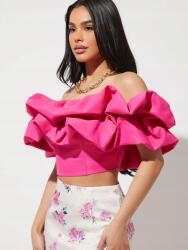 Shein IC32105 Shein Crop Top Vállpántos Fodrokkal (20) Xs