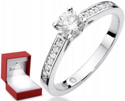 ZŁOCISTO Fehér Arany Gyűrű Gyémánt Arany Minta 585 14K Ajándék Gravírozás (DLA DZIEWCZYNY NARZECZONEJ)