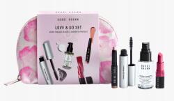 Bobbi Brown szett: szempillaspirál, rúzs, sminklemosó és szemhéjpúder