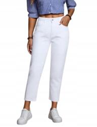 Shein Fehér Farmernadrág, egyenes szárú, magas derék, Size W30, pamut