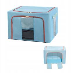  Összecsukható textil tárolódoboz cipzárral, fém vázzal ruhákhoz, játékokhoz (690)