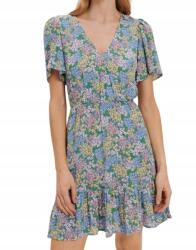 Reserved IC23201 Ruha Mini Virágmintás V-nyakkivágás Viszkóz Boho (23) L