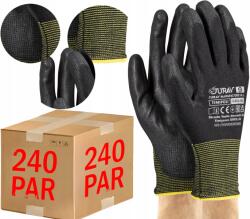 JURAV 240 pár poliuretán bevonatú munkavédelmi kesztyű, műhelykesztyű, szűkítővel, 9-L méret (240 Par Rękawiczek Roboczych Poliur 9-L)