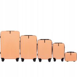 Wings tágas Kemény Abs gurulós bőrönd szett utazó Poggyász (SN120-5KPL-PEACH)