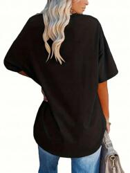 Shein KC24215 Shein Fekete V-nyakú Plus Size Póló (21) 54