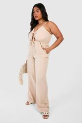 Boohoo Bézs Színű Overál, pántos, kötős, Size 5XL, 100% poliészter