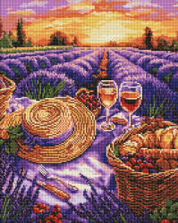 Ideyka Set goblen cu diamante, cu sasiu, Orizont violet, 40x50 cm (AMO8182)