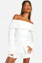 Boohoo IC22104 Boohoo Blézer Nyitott Vállakkal Bardot Ekrü Gombokkal (21) M