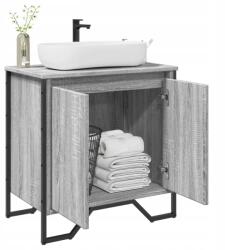 vidaXL mosdó alatti szekrény, szürke sonoma tölgy, 60x35x60 cm (848657)