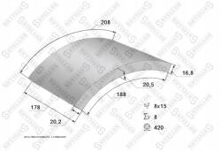 Stellox Szegecses Fékbetétek Megnövelt Erőforrás 19283 21.2-17.8 (420X178) (8X