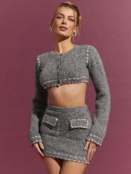 Shein Mini Rövid Szoknya, szürke, Size 36, poliészter/poliamid