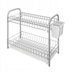 Metaltex Márkás Praktikus Robusztus Edényszárító, dupla csepegtetővel, Metaltex, kétszintes, ezüst (1016966)