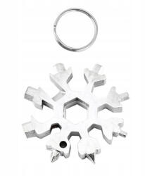  18 az 1-ben rozsdamentes acél hópehely kulcstartó, (08366015787)