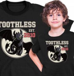  Gyerek Póló Sárkány mese fogatlan fekete 140 (AP54.43.140)