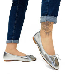  Ezüst Csillogó Puha Balerinacipő Masnival Öko Bőr 38-AS (POT011-02-SKP-G)