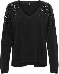 ONLY Tricotat Onlstarry Ls Sequin Boxy V-Neck Knt 15359241 C-N10 black