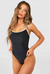 Boohoo LC23313 Boohoo Egyrészes Fürdőruha Vállpántos Kontraszt (15) XL