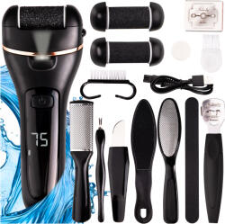 Sulpo Vezeték nélküli Elektromos Lábreszelő, 14 részes készlet, 3W, IPX7 (Elektryczny pilnik frezarka do stóp pięt)