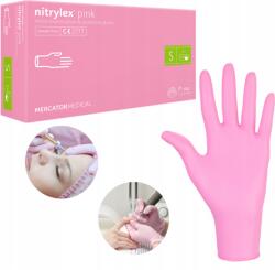 Mercator Medical Nitrylex Pink Nitril Kesztyű 100 Db S-es Méret (RĘKAWICZKI NITRYLEX PINK NITRYLOWE 100 SZT. S)