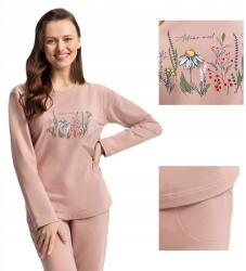 Luna Női melegítőnadrág Luna kód 312 púderrózsaszín, virágmintás L (312-M-1)