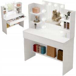 Rebiko Kozmetikai Smink Fésülködőasztal Led Loft Tükörrel Modern 110 CM (TOALETKA KOSMETYCZNA Z LUSTREM)