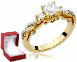 ZŁOCISTO Gazdag Arany Gyűrű Gyémánt Arany Minta 585 Ajándék Gravírozás (DLA DZIEWCZYNY NARZECZONEJ)