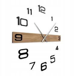  Minimalista falióra fa design ezüst mutatók 80 CM (MAS023-3041 80 cm NATURAL stříbrné ručičky)