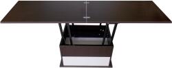 International Service Masuta cafea extensibila Locarno, cu sertar, Wenge/ alb, 900 x 700 x 470 mm Masa de cafea