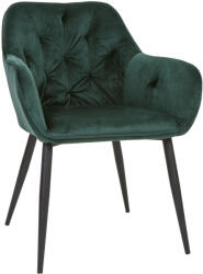 AMOSHOP Scaun bucatarie living catifea verde, cadru negru, 81 x 61 cm (SCB-LUNA-VERDE)